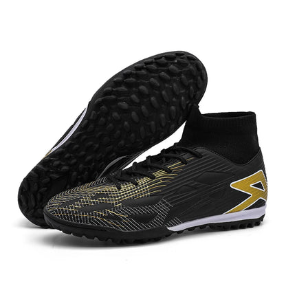 Nouvelles chaussures de football pour hommes, chaussures de football montantes, baskets d'extérieur antidérapantes, crampons de haute qualité pour futsal, intérieur et gazon, meilleures ventes