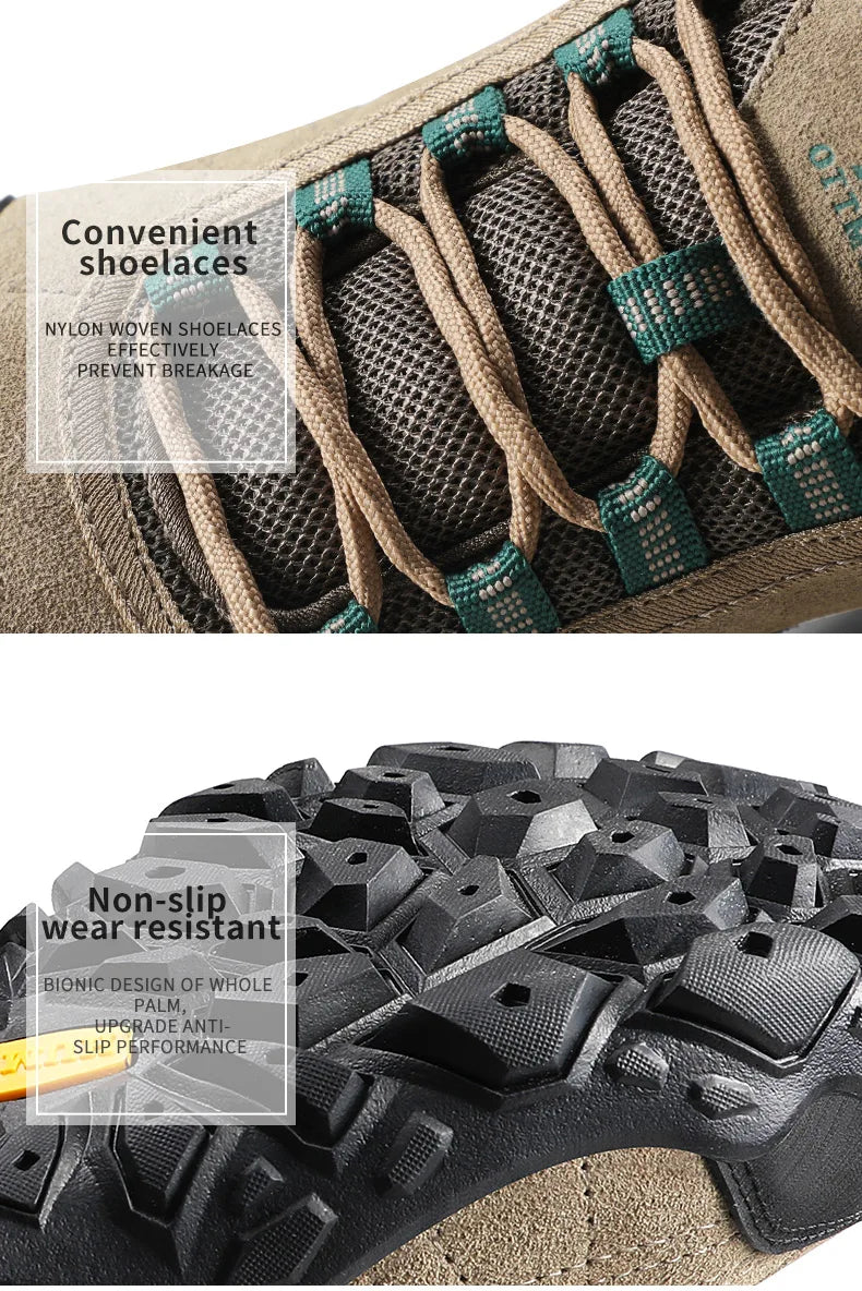 HUMTTO Outdoor Hiking Trekking Mountain Sports Shoes for Men Camping Hunting Walking Breathable Cushioning Man Nonslip Sneakers