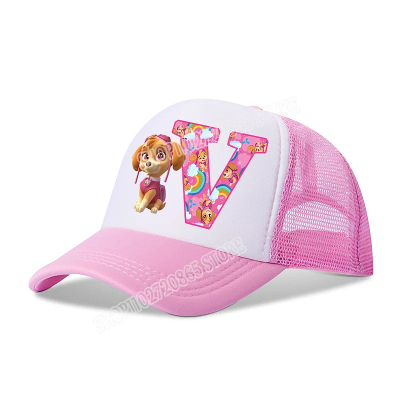 Paw Patrols Baseball Cap Skye Cartoon Anime A-Z Letters Printed Girls Headwear Summer Athleisure Adjustable Fashion Hats Gift
