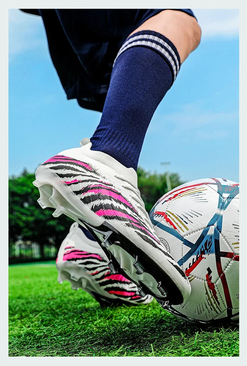 Chuteiras de futebol para homem, sapatos desportivos de futebol, para jogos, unissexo, ultraleves, confortáveis, antiderrapantes, para exterior, para relva, para adultos, de alta qualidade