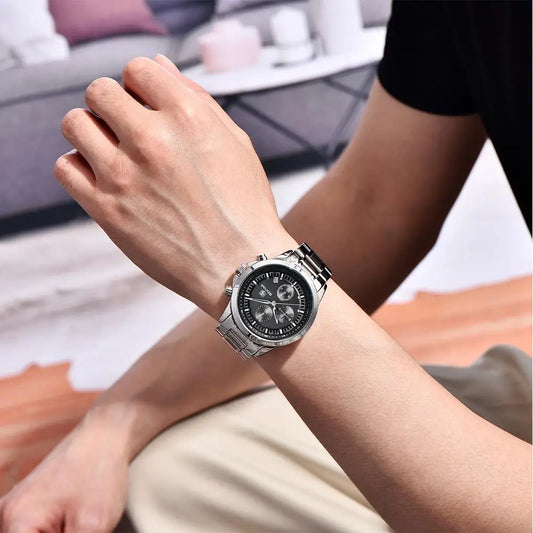 BENYAR men’s quartz watch, 40 mm, water-resistant to 50 m, diver’s watch style, luxury stainless steel men’s watch