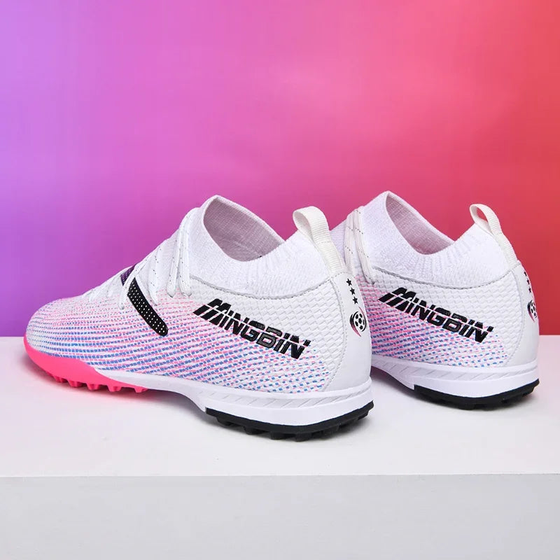 Men's Turf Soccer Shoes Cleats Professional Football Boots Breathable Mesh Youth Soccer Anti-Skid Male Sneakers Society Chuteira