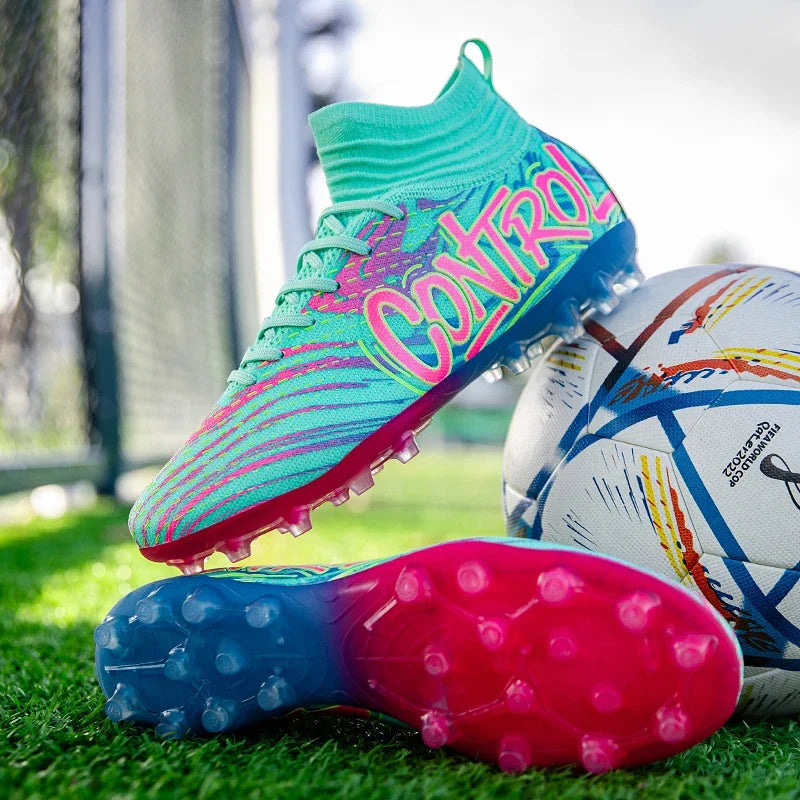 New Men Football Boots Cleats Sneakers High-top High-quality Soccer Shoes Non-Slip Futsal Grass Match Indoor Hot-selling FG/TF