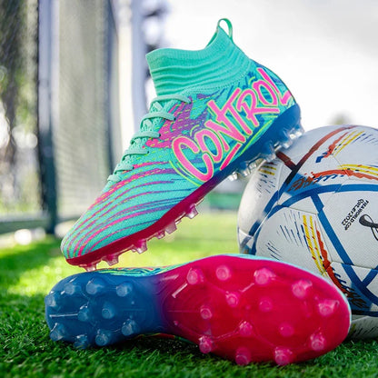 New Men Football Boots Cleats Sneakers High-top High-quality Soccer Shoes Non-Slip Futsal Grass Match Indoor Hot-selling FG/TF