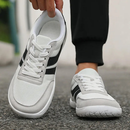 Zapatillas de hombre de puntera ancha, de moda, con suela blanda y horma ancha, calzado informal para exterior, unisex, de malla, tipo «barefoot», tenis de hombre