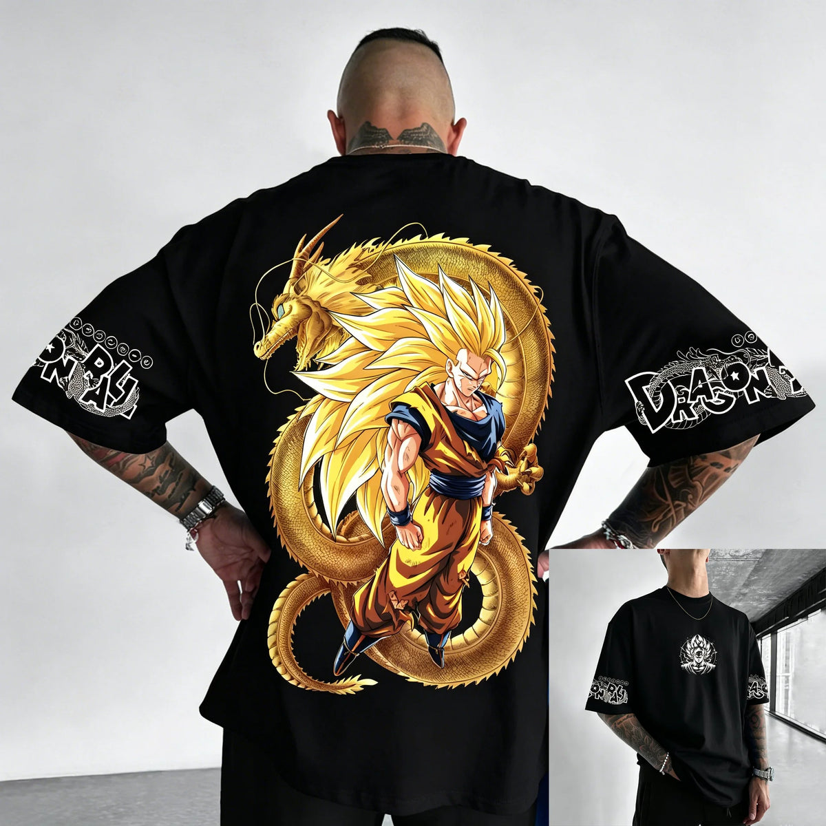T-shirt de algodão de manga curta com estampado de Dragon Ball Z – Son Goku e Vegeta – Roupa para homem e mulher – Estilo Harajuku, Y2K, vintage, verão, streetwear