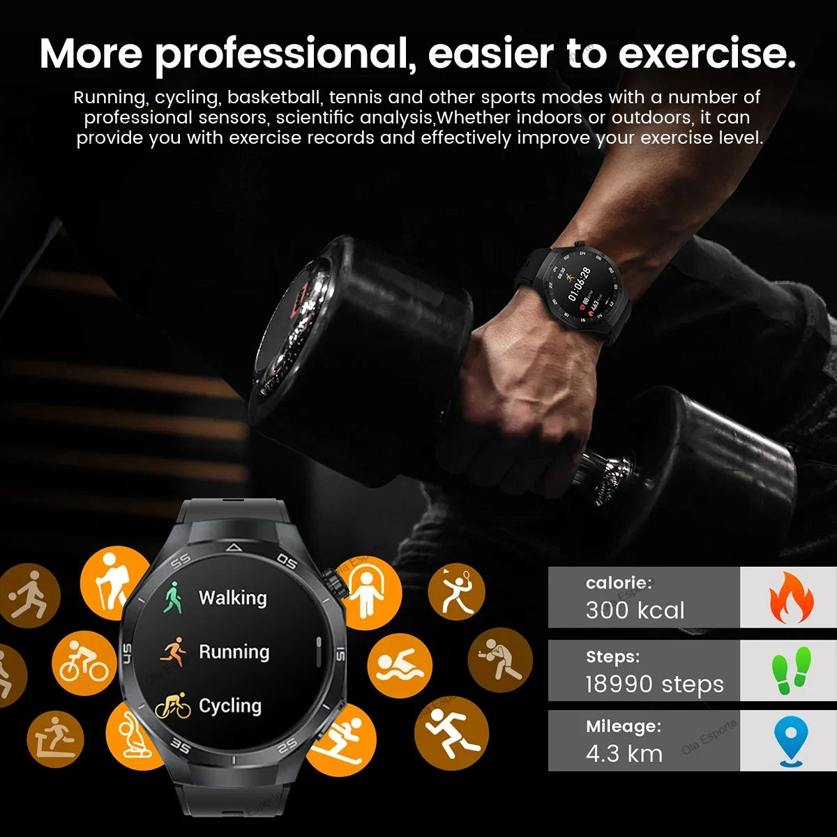 2025 New For Android ios Smart Watch Men HD AMOLED Screen GPS Motion trajectory Heart Rate Bluetooth Calls SmartWatch Waterproof