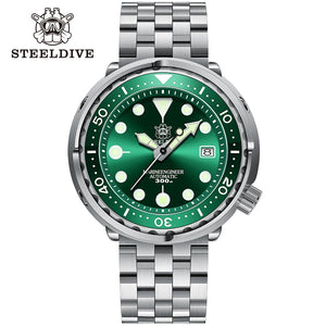 STEELDIVE SD1975 Mens Automatic Watches Men Dive Watch 300m Waterproof Mechanical Wristwatch C3 Luminous Clock Sapphire Mirror