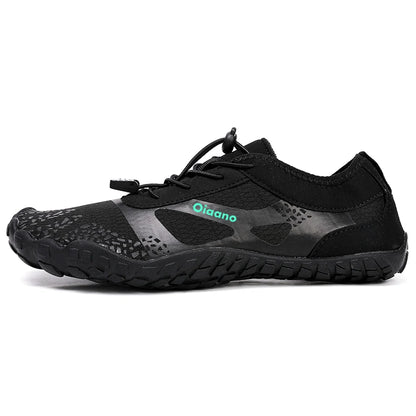 Oiaano Barfußschuhe mit breiter Zehenbox, schwarz, für Damen und Herren, Unisex-Sportsneaker, Aqua-Strandschuhe mit weicher Sohle, leicht und atmungsaktiv