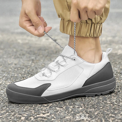 Leisure Walk Men Casual Shoes Fashion Genuine Leather Sneakers Outdoor Male Sports Shoes Non-Slip Walking Shoes Trekking Footwear