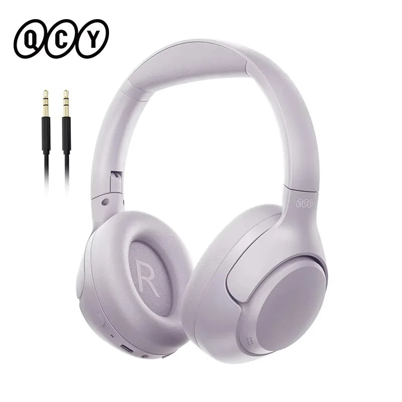 Casque sans fil QCY H3 ANC, réduction de bruit active hybride 43 dB, Bluetooth 5.4, casque Hi-Res avec LDAC, casque supra-auriculaire, 60 heures d'autonomie