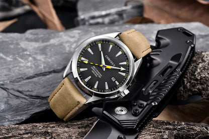 Orologi CORGEUT NH35/MIYOTA 8215 da uomo con cinturino in pelle, meccanici automatici, vetro zaffiro, orologi alla moda, casual e sportivi