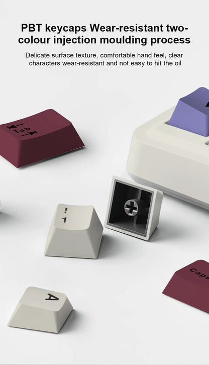AULA AU75 E-Sports-Gaming-Mechanische Tastatur, Drei Modi, 81 Tasten, PBT-Tastenkappen, Hot-Swap-fähig, RGB, kabellose Tastatur für PC-Desktop und Tippen