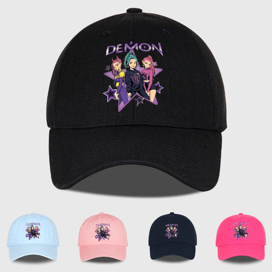 Demon Girl Group Cartoon Print Baseball Cap Men Women Y2K Streetwear  Adjustable Dad Hat Sun Hat