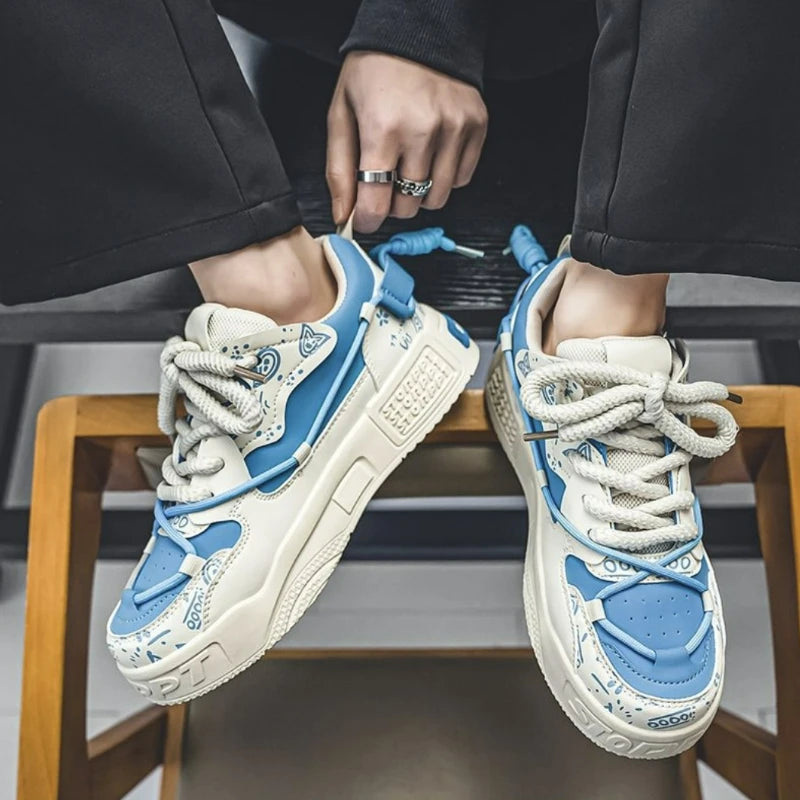 Módní skate boty, pánské tenisky, pánské prodyšné běžecké boty, outdoorové síťované volnočasové boty, pánské šněrovací vulkanizované boty, Zapatillas