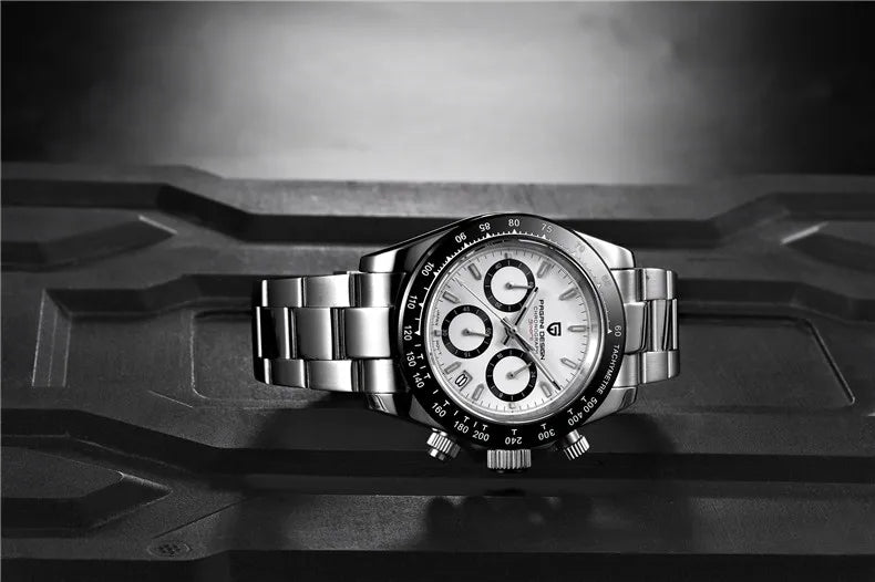 Montre-bracelet pour homme PAGANI DESIGN – Chronographe de luxe, mouvement à quartz MIYOTA VK63, verre saphir, étanche, style sportif
