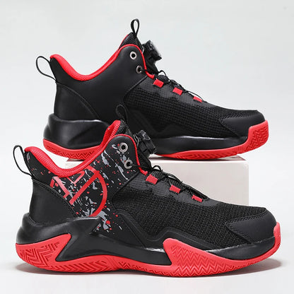 Chaussures de basket-ball unisexes en maille respirante, légères, avec boucle rotative, baskets de sport, de course en plein air, d'entraînement, d'automne