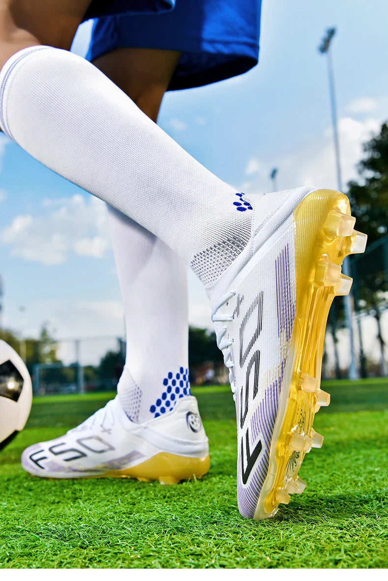 New Men's Soccer Shoes Match Football Boots Sneakers Non-Slip Grass Cleats High-Quality Futsal Indoor Hot-Selling High-Top Outdoor