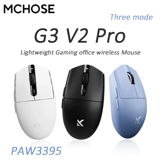 MCHOSE G3 V2 Pro/Ultra Lightweight E-sports Mouse Three mode Gaming office wireless Bluetooth PAW3395 Fully self-developed