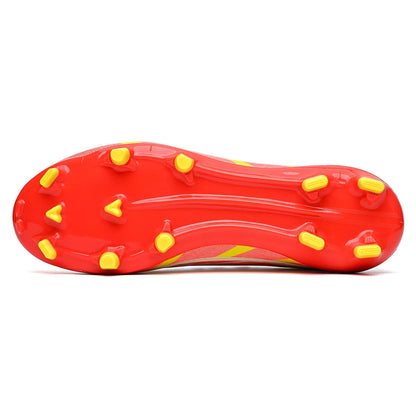 Chaussures de football AG FG pour adultes, tissu PU doux et agréable pour la peau, semelle extérieure antidérapante en TPU, résistantes à l'usure, pour les matchs sur gazon du week-end
