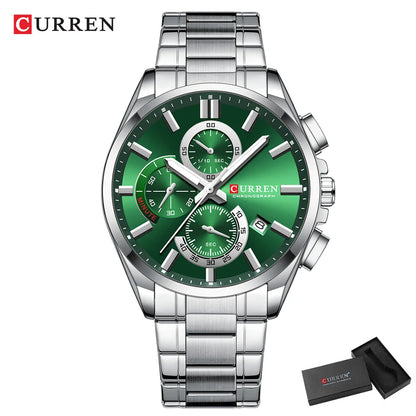 CURREN mode décontracté homme d'affaires montre de luxe bracelet en acier inoxydable montres à Quartz lumineux chronographe calendrier montre