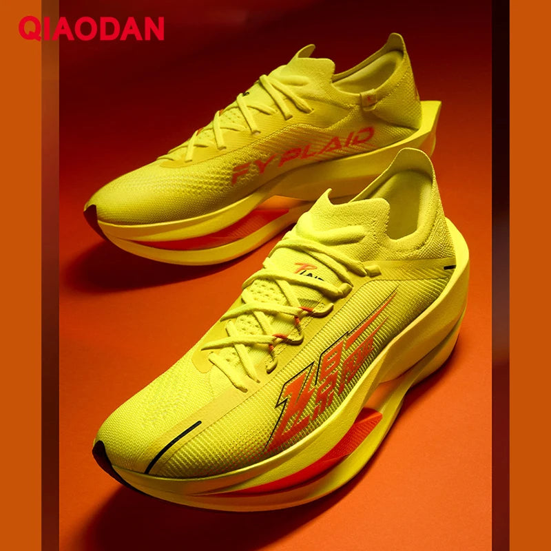 QIAODAN Feiying Plaid 3 Men's Running Shoes 2026 Carbon Plate Marathon Racing Sneakers Lightweight Breathable Shoes QDB023262290