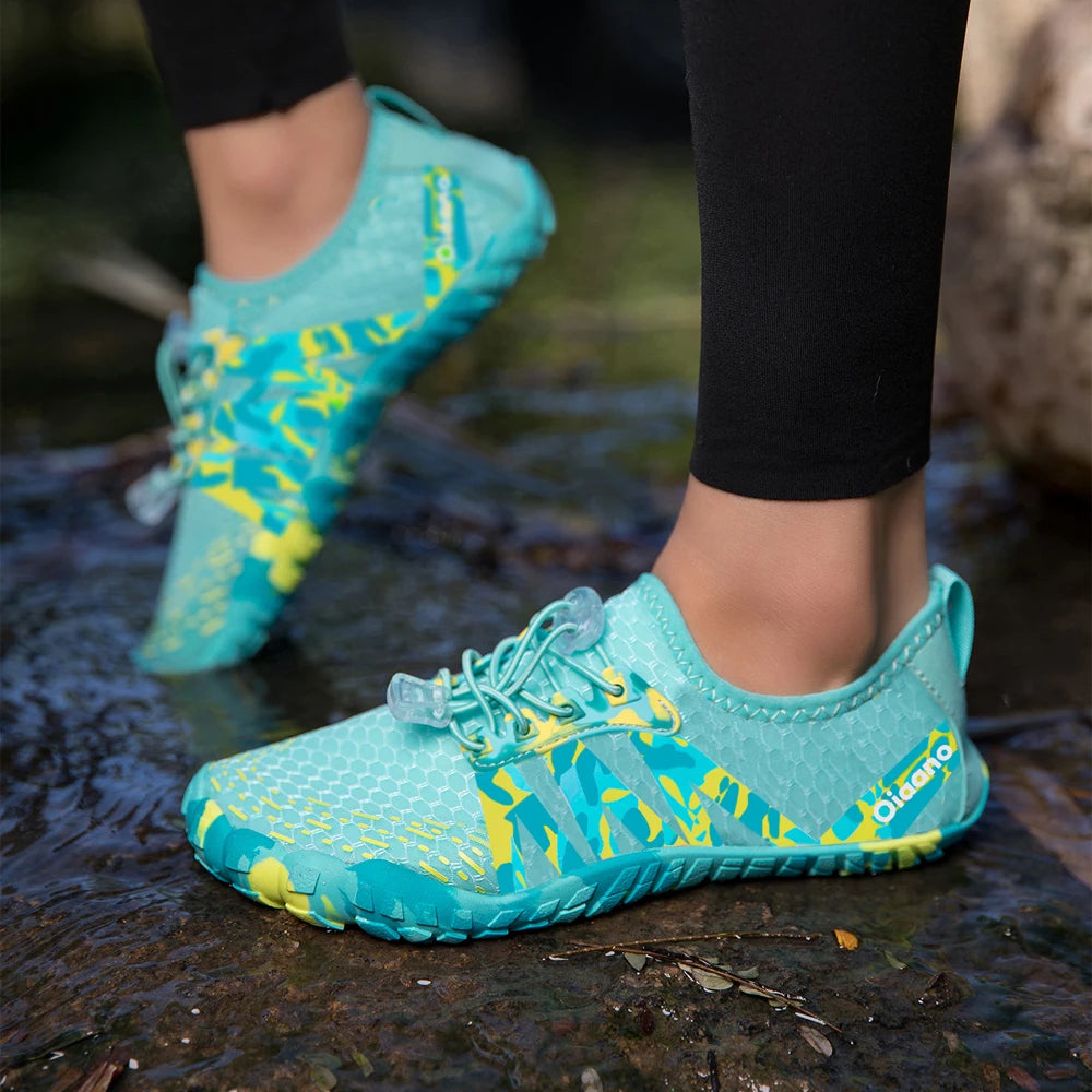 Oiaano Barfußschuhe mit breiter Zehenbox, schwarz, für Damen und Herren, Unisex-Sportsneaker, Aqua-Strandschuhe mit weicher Sohle, leicht und atmungsaktiv