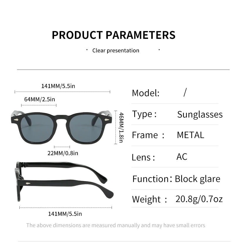 Vintage Oval Classic 4 Small Ding Stylish Decorative Sunglasses for Men and Women