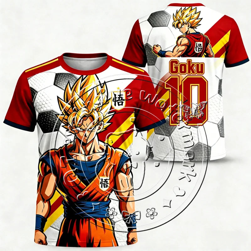 Dragon Ball Retro Super Goku 10 3D ispis, brzo sušenje, prozračan uniseks majica kratkih rukava za nogomet i košarku, casual sportska majica