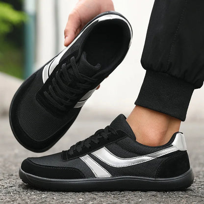 Zapatillas de hombre de puntera ancha, de moda, con suela blanda y horma ancha, calzado informal para exterior, unisex, de malla, tipo «barefoot», tenis de hombre