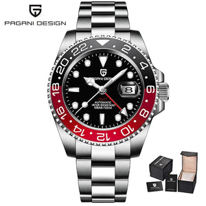 New PAGANI DESIGN Top Brand GMT Mens Wristwatch Sapphire Glass Automatic Men's Watch 100M Waterproof 40mm Men Mechanical Watches
