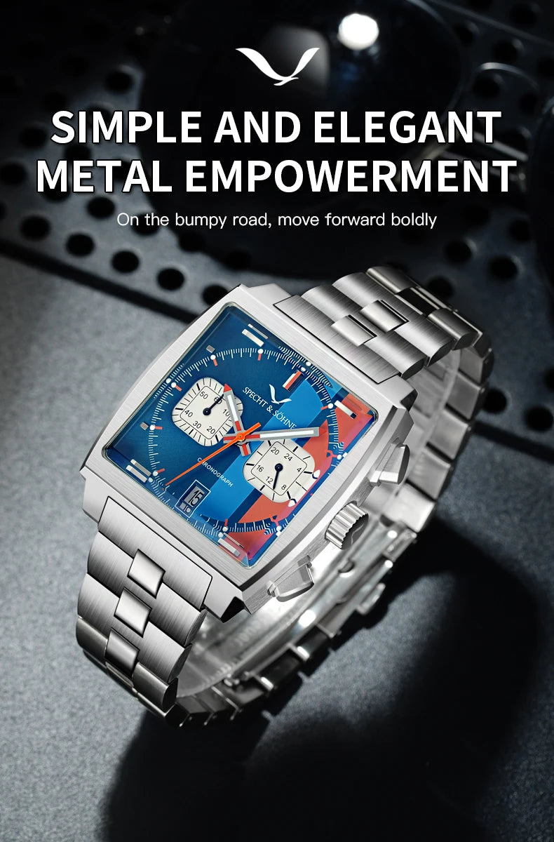 Relojes Hombre Specht & Söhne New Hot Watches Men Luxury Brand Male Japan VK64 Chronograph Trendy Sport Wristatch Waterproof