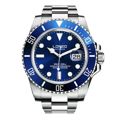 LOREO Original Men's Business Watch 20ATM Waterproof Wristwatch Top Brand Casual Sport Seagull Automatic Mechanical Watch Men