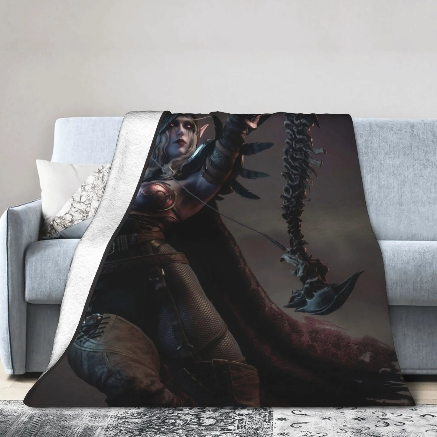 Warm BlanketStudents Travel World of Warcraft Sylvanas Windrunner Throw Blanket Flannel Bedspread For Home Decor Bed Cover