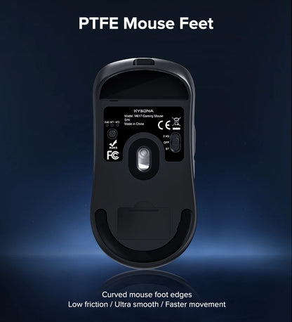 KYSONA M617 Wireless Mouse Ergonomics Tri-mode  Rechargeable 2.4G 59g Lightweight E-sports PAW 3395 DPI 26K Gaming Mouse For PC