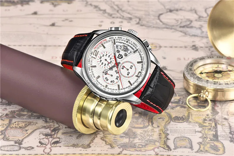 Cronógrafo PAGANI DESIGN para hombre, reloj de cuarzo multifunción de piloto militar, reloj masculino