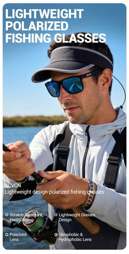 SCVCN Óculos de sol polarizados para atividades ao ar livre, desportos aquáticos, praia, oceano, pesca em plataforma, ciclismo, BTT, desportos de bicicleta e caminhadas – Proteção UV400