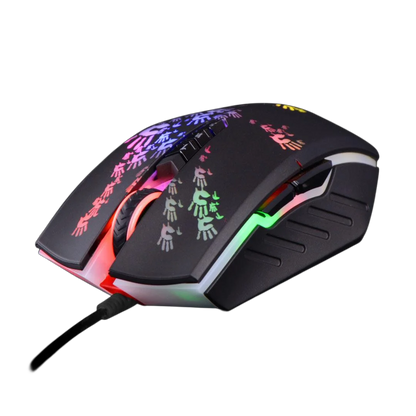 A4Tech Bloody A60 Gaming Mouse,RGB Mouse,Drag Click , 6200 CPI, 8 Macro Keys, X'Glide Metal Boot, 1000 Hz Adjustable