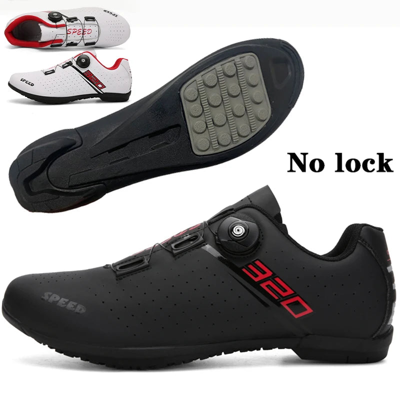 Scarpe da ciclismo professionali con suola in gomma, fibbia a bottone, scarpe da MTB da donna senza chiusura, scarpe da ciclismo indoor da uomo, scarpe da ciclismo cross-country