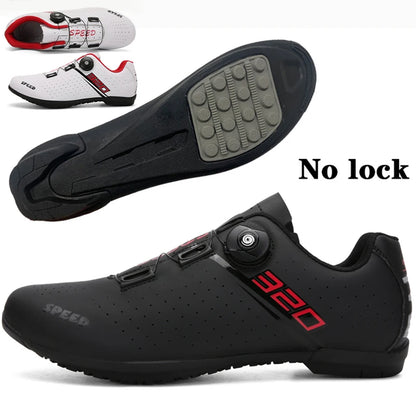 Scarpe da ciclismo professionali con suola in gomma, fibbia a bottone, scarpe da MTB da donna senza chiusura, scarpe da ciclismo indoor da uomo, scarpe da ciclismo cross-country