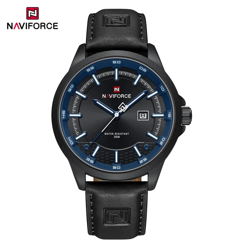 Naviforce 9248 Top Brand New Sport Wristwatch Luxury Military Auto Date Leather Simple Quartz Original Male Clock