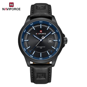 Naviforce 9248 Top Brand New Sport Wristwatch Luxury Military Auto Date Leather Simple Quartz Original Male Clock