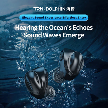 TRN Dolphin headphone10mm dual magnetic circuit dynamic driver Liquid metal Earphone
