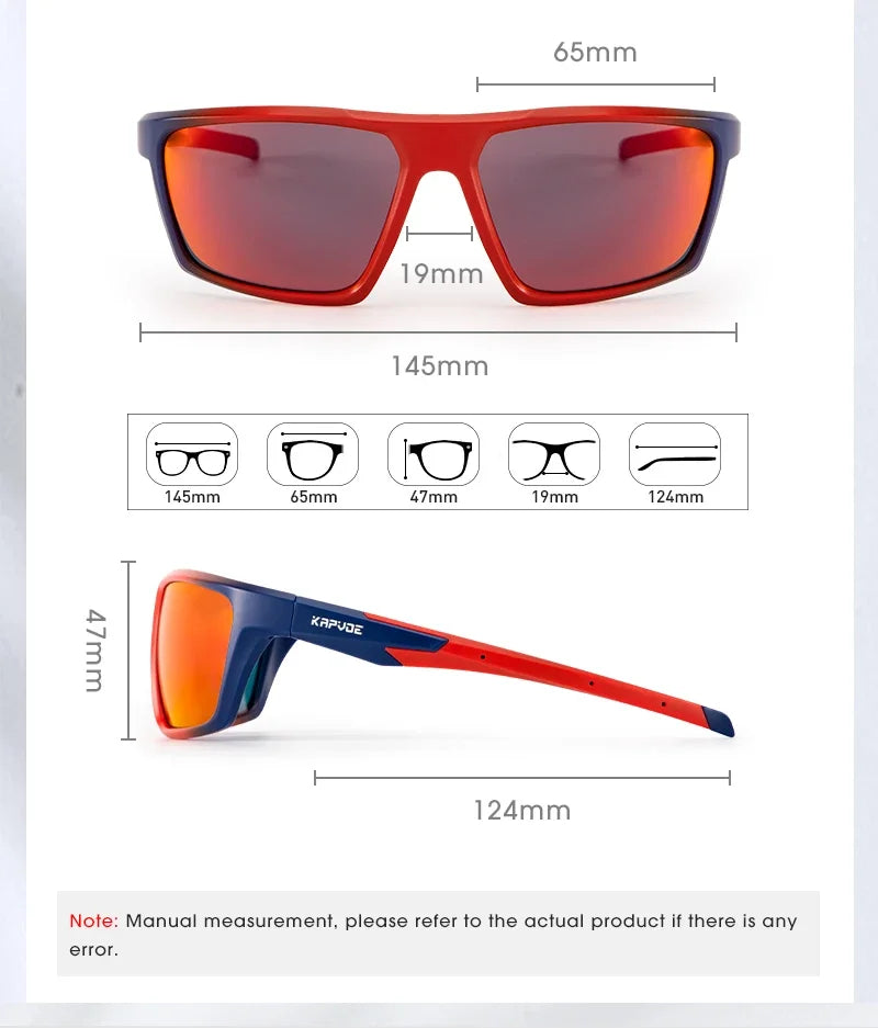 Occhiali da sole polarizzati Kapvoe da uomo alla moda, occhiali da ciclismo, occhiali UV400 per uomo e donna, occhiali da sole per guida, arrampicata e sport all’aperto