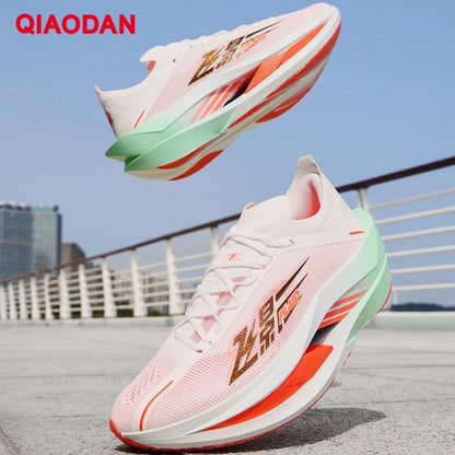 QIAODAN Feiying Plaid 3 Men's Running Shoes 2026 Carbon Plate Marathon Racing Sneakers Lightweight Breathable Shoes QDB023262290