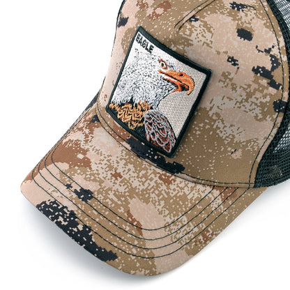 Cappellino trucker fashion con patch ricamata con capra, snapback da baseball quattro stagioni per uomo e donna, cappello con visiera regolabile