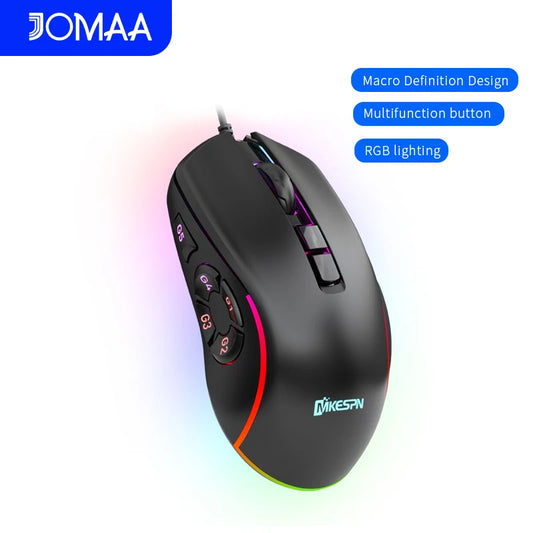 10 key macro programming custom RGB game wired mouse laptop desktop computer wired mouse external