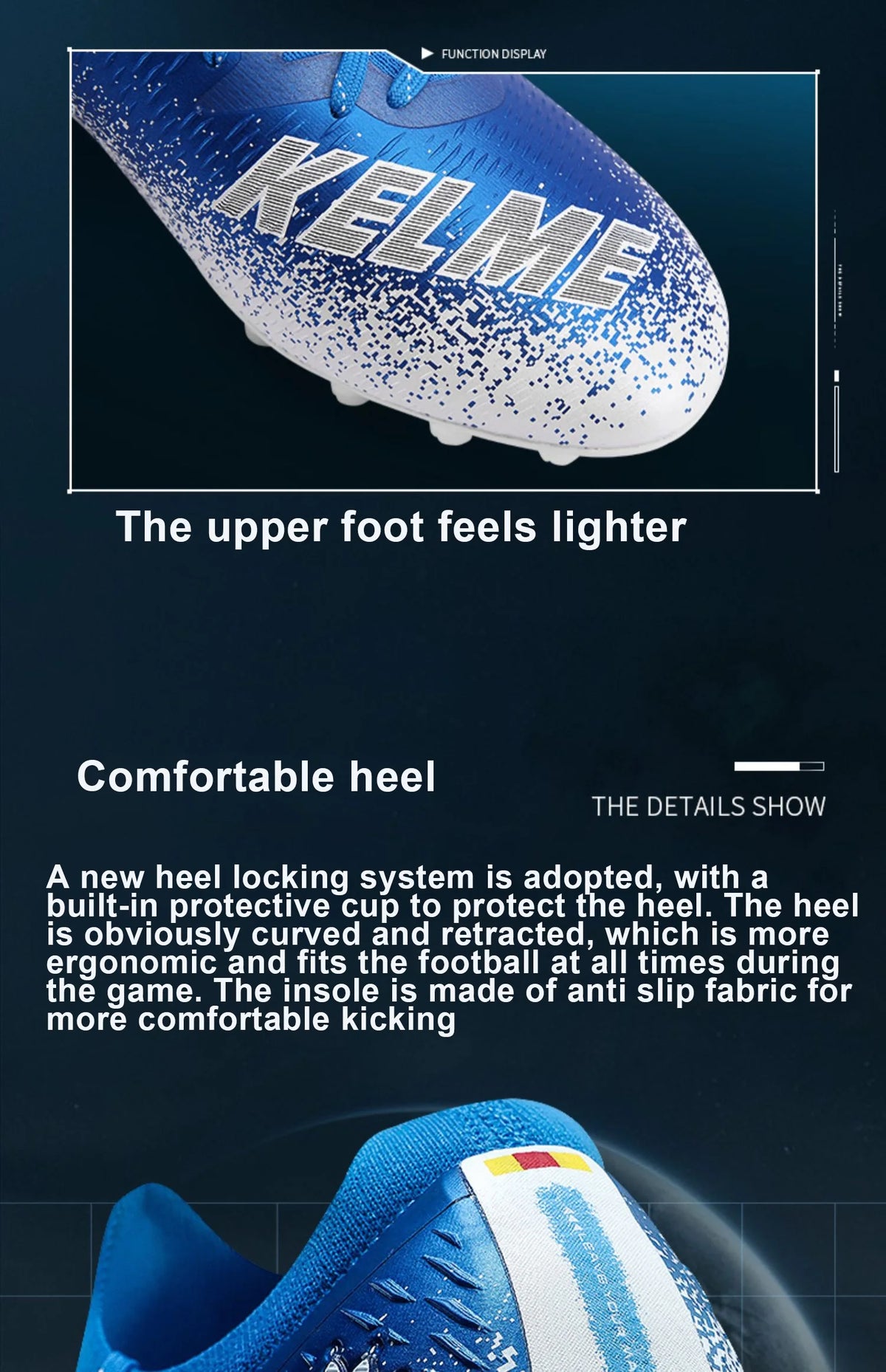 KELME Football Shoes Men's MG Adult Game Short Nails Professional Grass Non-Slip Shock Absorption Training Shoes  ZX80121057