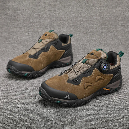 HIKEUP: Zapatos de piel para hombre, zapatillas de senderismo para actividades al aire libre, zapatillas de trekking para turismo, zapatillas de trail running para escalada y montaña, tensor