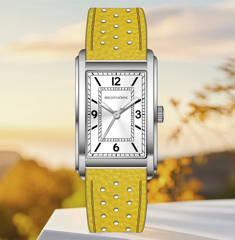 New Specht & Söhne Fashion Couple Watches VH31 Quartz Watches Casual Retro Clocks Sapphire Crystal Leather Strap Wristwatch